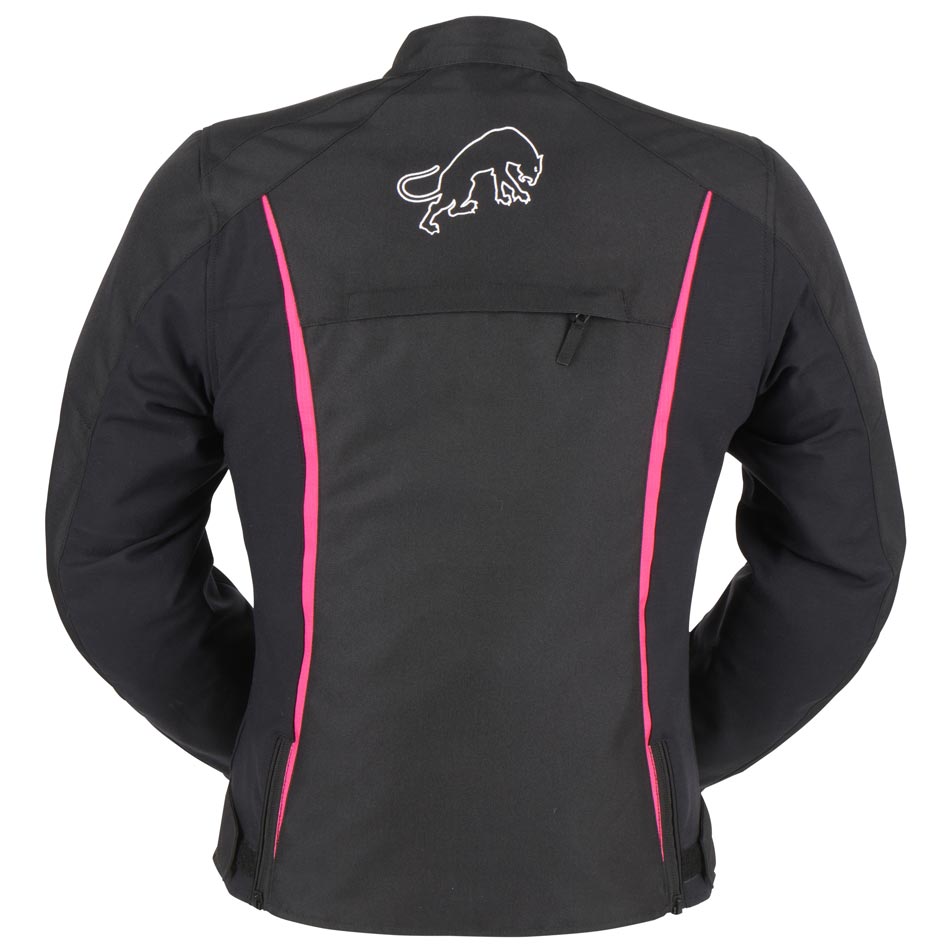Blouson Moto Furygan ODESSA — Protection CE Niveau AA Noir - Blanc - Rose - LE PRATIQUE DU MOTARD