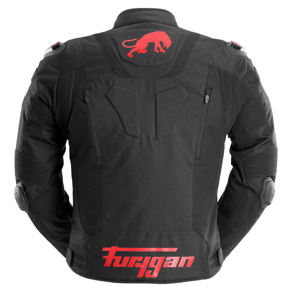Blouson Moto Furygan TX RAPTOR — Protection CE Niveau AA Noir - Rouge - LE PRATIQUE DU MOTARD