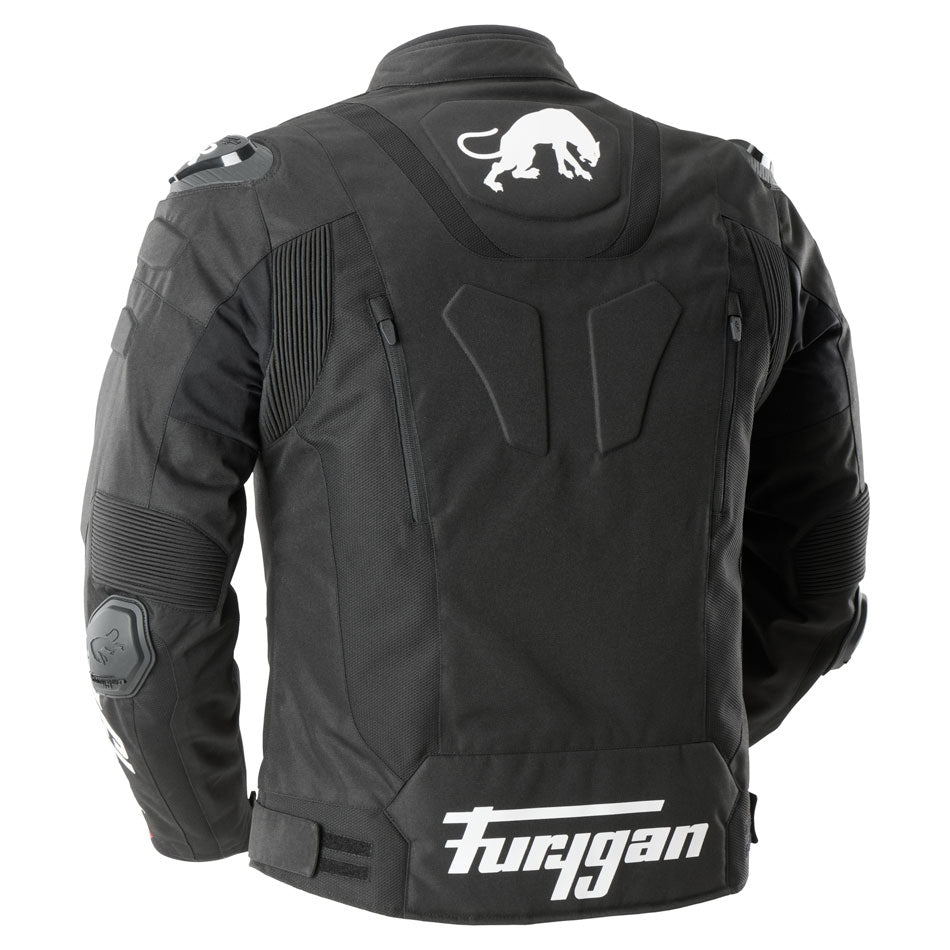 Blouson Moto Furygan TX RAPTOR — Protection CE Niveau AA Noir - Blanc - LE PRATIQUE DU MOTARD