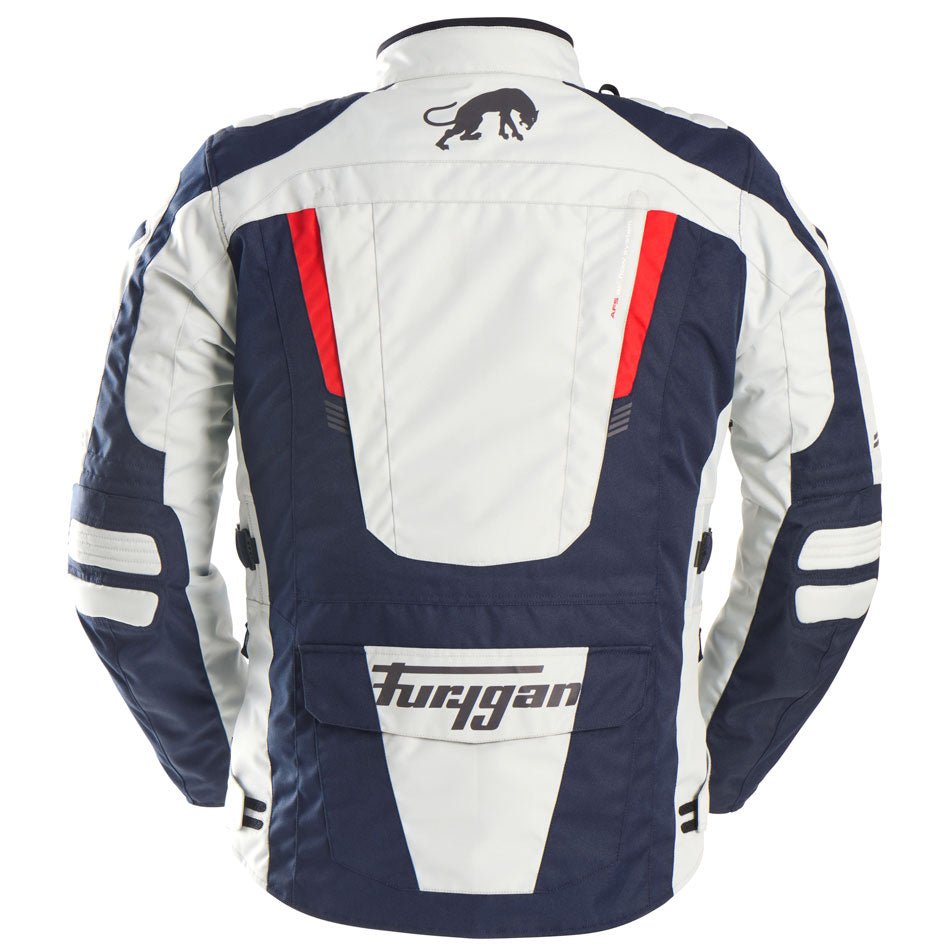 Blouson Moto Furygan APALACHES EVO — Protection CE Niveau AA Bleu - Pearl - Rouge - LE PRATIQUE DU MOTARD