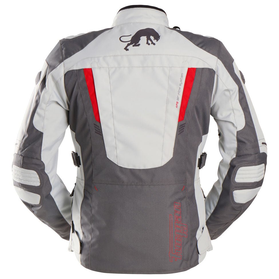 Blouson Moto Furygan APALACHES LADY EVO — Protection CE Niveau AA Gris - Pearl - Rouge - LE PRATIQUE DU MOTARD
