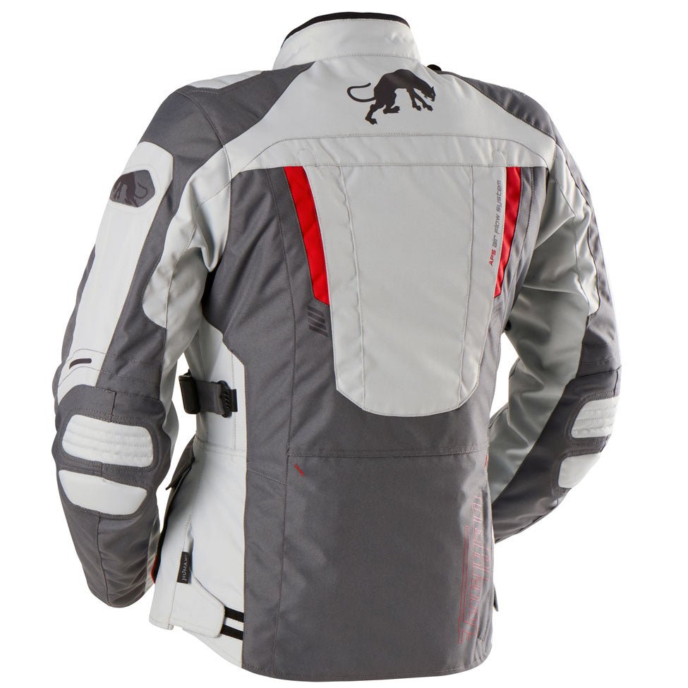 Blouson Moto Furygan APALACHES LADY EVO — Protection CE Niveau AA Gris - Pearl - Rouge - LE PRATIQUE DU MOTARD