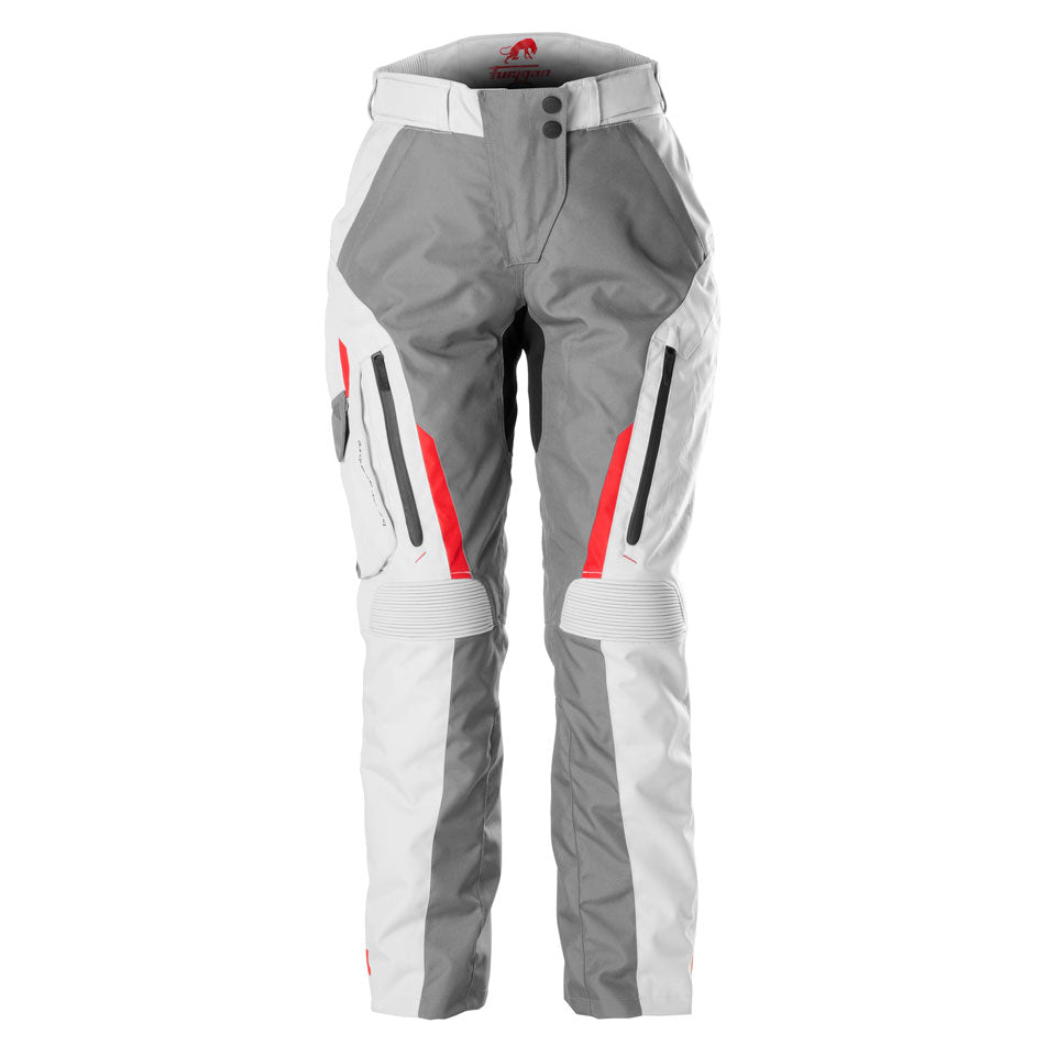 Pantalon Moto Furygan KILLINGTON LADY — Protection CE Niveau AA Gris - Pearl - Rouge - LE PRATIQUE DU MOTARD