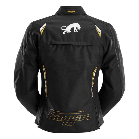 Blouson Moto Furygan AGATA — Protection CE Niveau AA Noir - Blanc - Or - LE PRATIQUE DU MOTARD