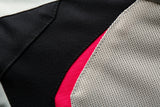 Blouson Moto Femme Clair Perle et Rose | Furygan™ Odessa Evo 3in1 Vented+ Pearl Noir Rose — détail