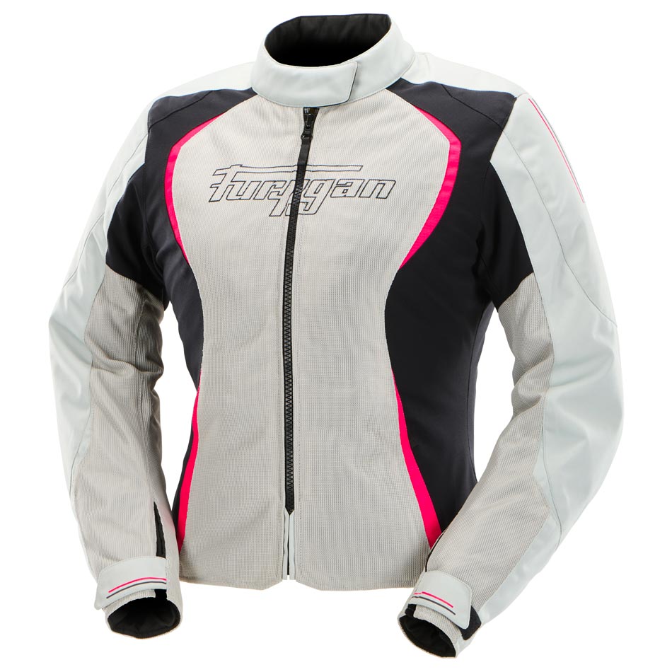 Blouson Moto Femme Clair Perle et Rose | Furygan™ Odessa Evo 3in1 Vented+ Pearl Noir Rose — détail