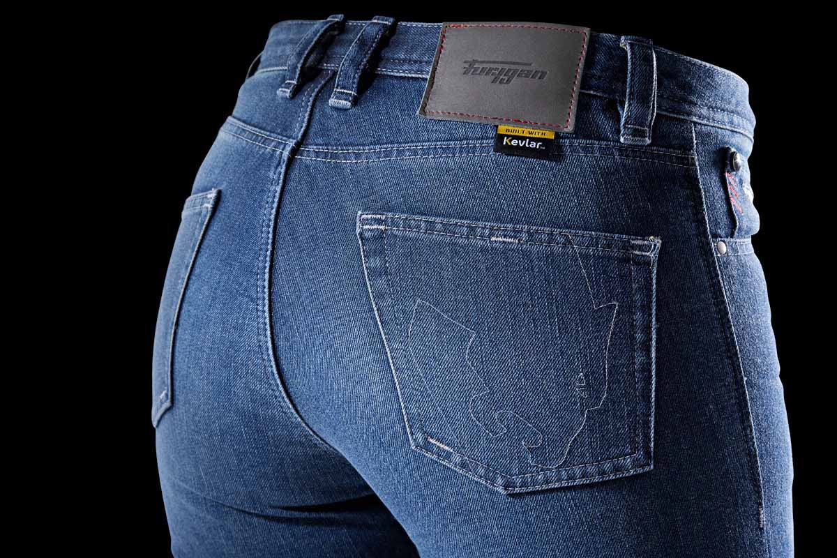 Pantalon Moto Furygan KATE X KEVLAR® STRAIGHT — Protection CE Niveau AAA Medium blue - LE PRATIQUE DU MOTARD