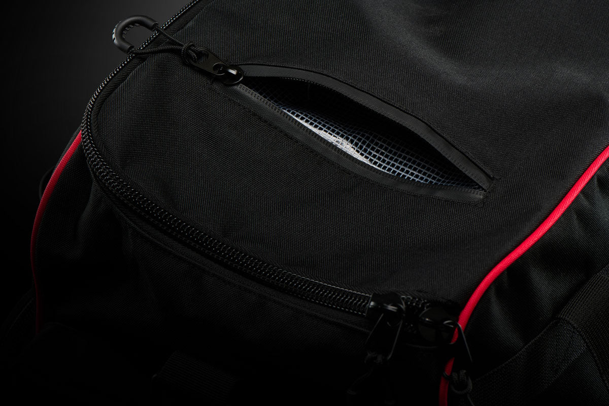 Sac Équipement Moto 45 L Casque & Bottes — Noir-Blanc-Rouge, vue detail 5