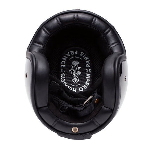 Casque Jet Vintage THE CLASSIC – Triple Black | Marko - LE PRATIQUE DU MOTARD