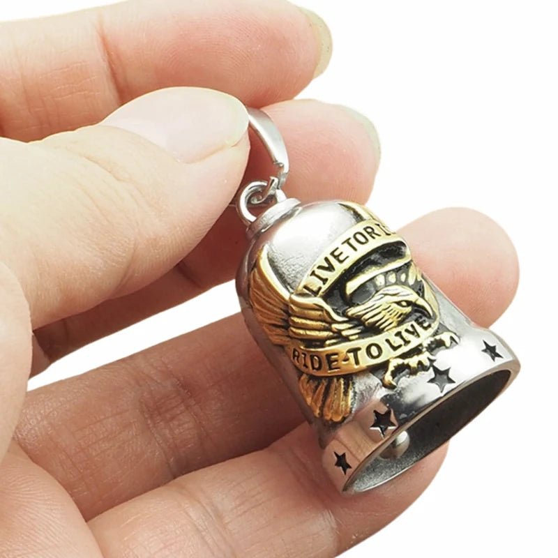 Guardian Bell® "Live to Ride" – La Cloche Porte - Bonheur (Acier Inoxydable) - LE PRATIQUE DU MOTARD