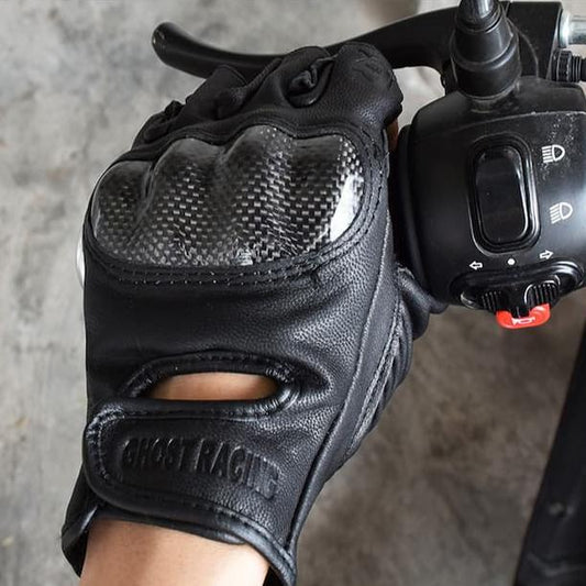 Gants Mitaine moto cuir avec Coque Carbone - LE PRATIQUE DU MOTARD