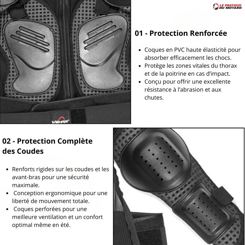 Gilet de protection moto cross | MIDROAD™ - LE PRATIQUE DU MOTARD