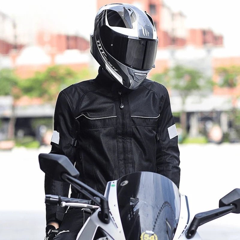 Blouson moto été Noir avec Dorsale - LE PRATIQUE DU MOTARD