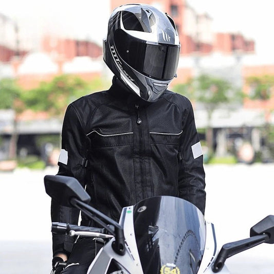 Blouson moto été Noir avec Dorsale - LE PRATIQUE DU MOTARD