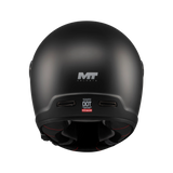 Casque intégral rétro MT Jarama SV Noir Mat — vue du dessus — Le Pratique du Motard