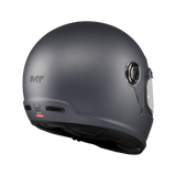 Casque intégral MT Jarama SV gris mat vu de l'arrière, mécanisme écran et coque sphérique