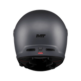 Casque intégral gris mat arrière, extracteurs d'air et étiquette homologation ECE 22-06