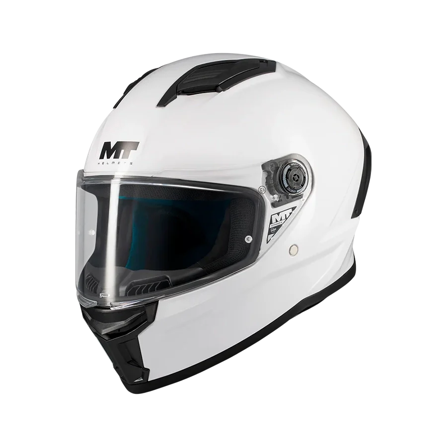 Casque intégral MT Stinger 2 Blanc Nacré A0 — vue 3/4 — Le Pratique du Motard