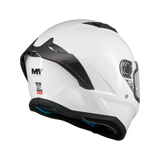 Casque intégral homologué ECE 22-06 Stinger 2 blanc vue arrière trois-quarts ventilations