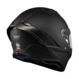 Casque intégral noir mat Stinger 2 vue arrière trois-quarts extracteurs de ventilation