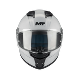 Casque intégral MT Stinger 2 gris brillant vue de face visière fermée