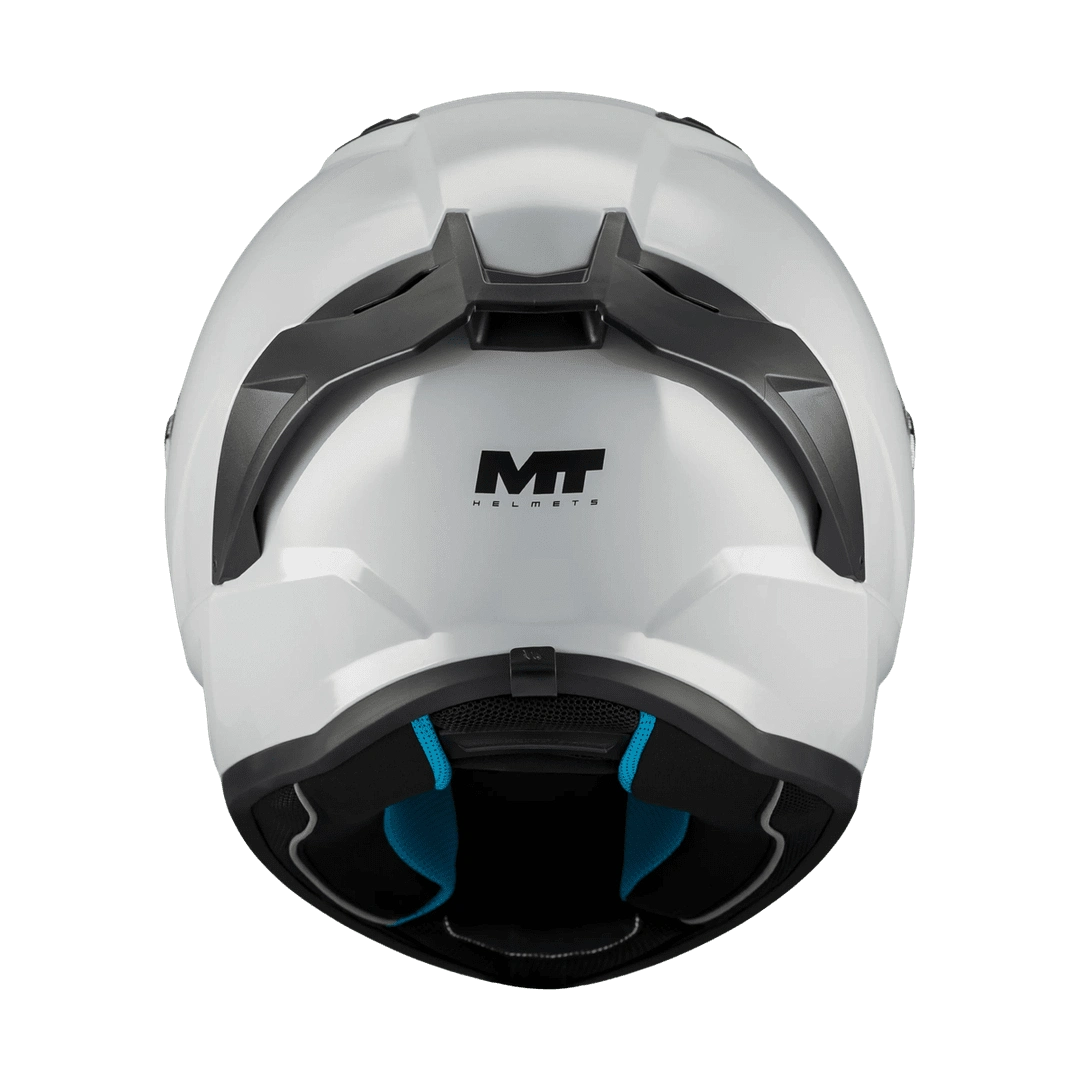 Casque intégral moto gris vue arrière jugulaire et mousses Stinger 2