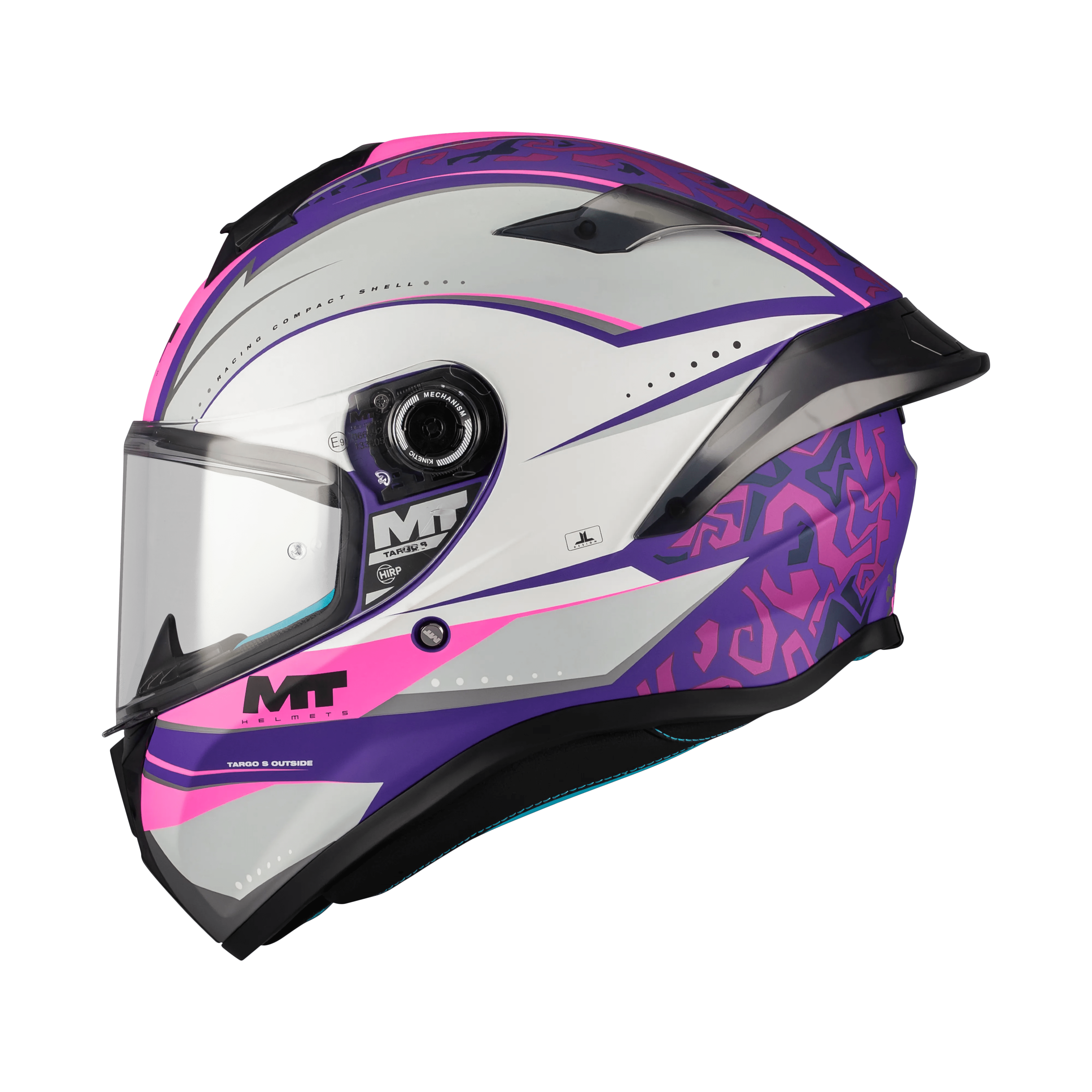 Casque Intégral Femme MT Targo S Outside Rose/Violet — ECE 22.06 - LE PRATIQUE DU MOTARD
