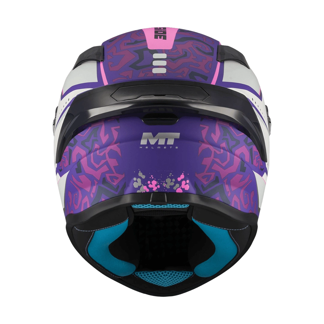 Casque intégral moto MT Targo S Outside vue arrière spoiler et extracteurs