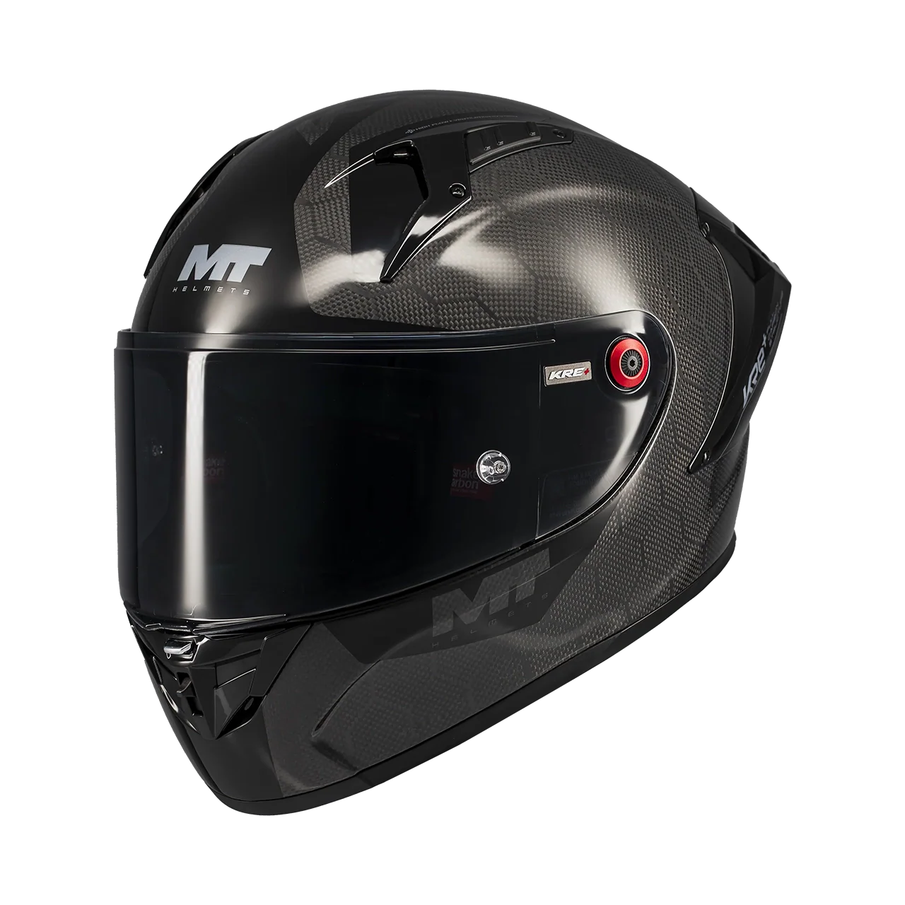 Casque intégral composite MT KRE+ S Pure Noir Gloss — vue face — Le Pratique du Motard