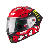 Casque intégral MT KRE+ S Piqueras replica Moto3 rouge et noir de profil gauche - LE PRATIQUE DU MOTARD