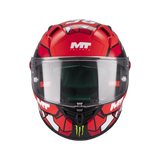 Casque intégral MT KRE+ S Piqueras de face, écran clair et ventilations frontales