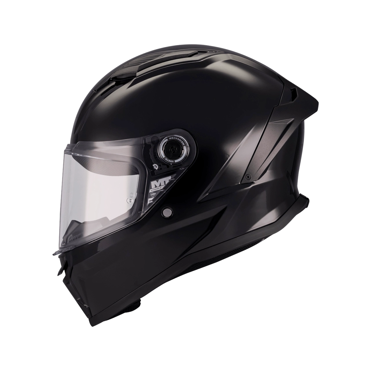 Casque intégral enfant MT Stinger 2 Kids noir mat vue profil visière ouverte
