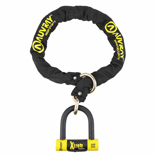 Antivol A Chaine Auvray Xtrem Lasso 1.20M Maillon Diam 13.5 Mm Avec U Xtrem Medium 85X100Mm (Diam 18Mm) (Classe Sra Chaine + 