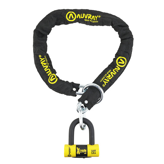 Antivol A Chaine Auvray X.Lock 1.20M Lasso Maillon Diam 12 Mm Avec U Xtrem Mini 52X65Mm (Diam 16 Mm) (U Classe Sra)