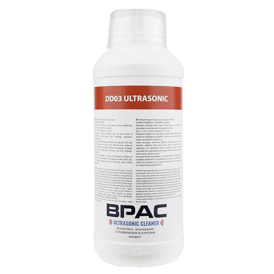 DETERGENT NETTOYEUR/BAC ULTRASONS PROFESSIONNEL DD03 1L (DEGRAISSE + DESOXYDE - PRODUIT SURPUISSANT) (A DILUER 2 A 5%) - LE PRATIQUE DU MOTARD