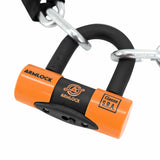 Antivol A Chaine Armlock Ck2 Noir/Orange 1.20M Maillon Diam 10 Mm Avec U 52X65Mm (Diam 16 Mm) (U Classe Sra)