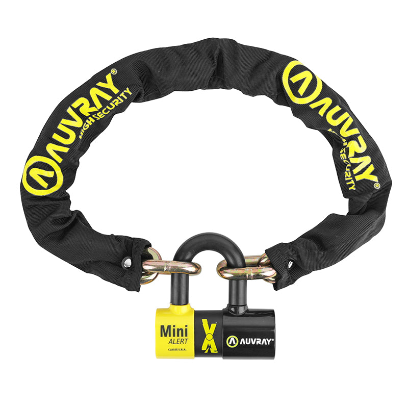 Antivol A Chaine Auvray Xtrem 1.00M Maillon Diam 13.5Mm Avec U Xtrem Mini Alert 44X66Mm (Diam 16Mm Alarme Sonore 120 Db) (Cla