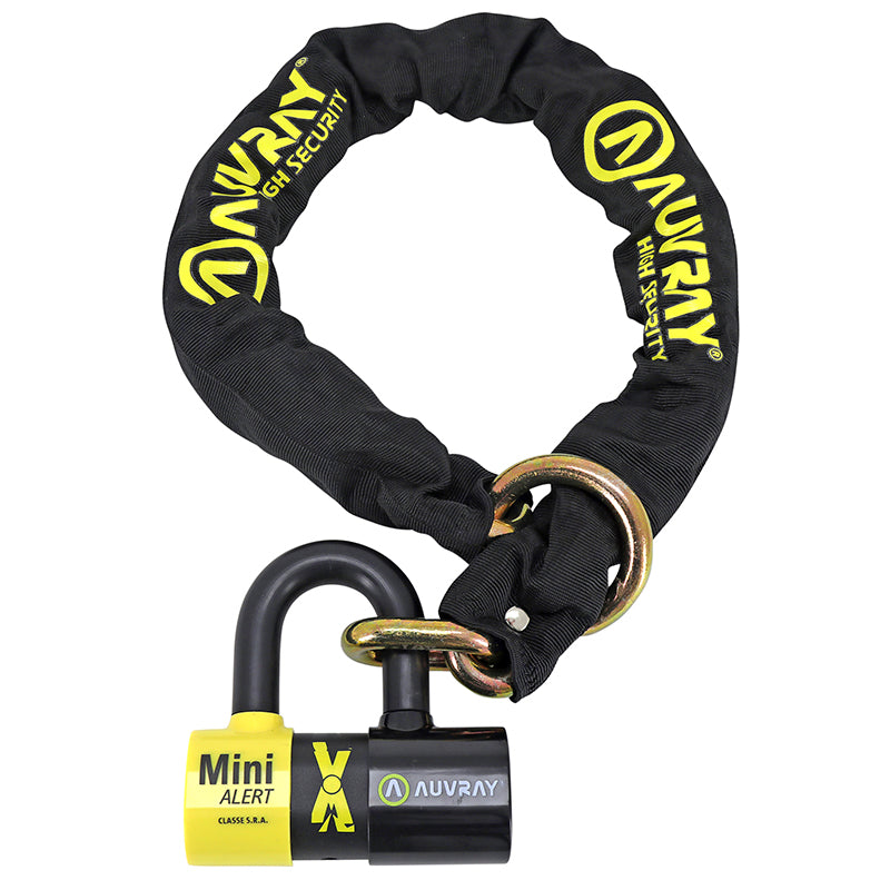Antivol A Chaine Auvray Xtrem Lasso 1.00M Maillon Diam 13.5Mm Avec U Xtrem Mini Alert 44X66Mm (Diam 16Mm Alarme Sonore 120 Db
