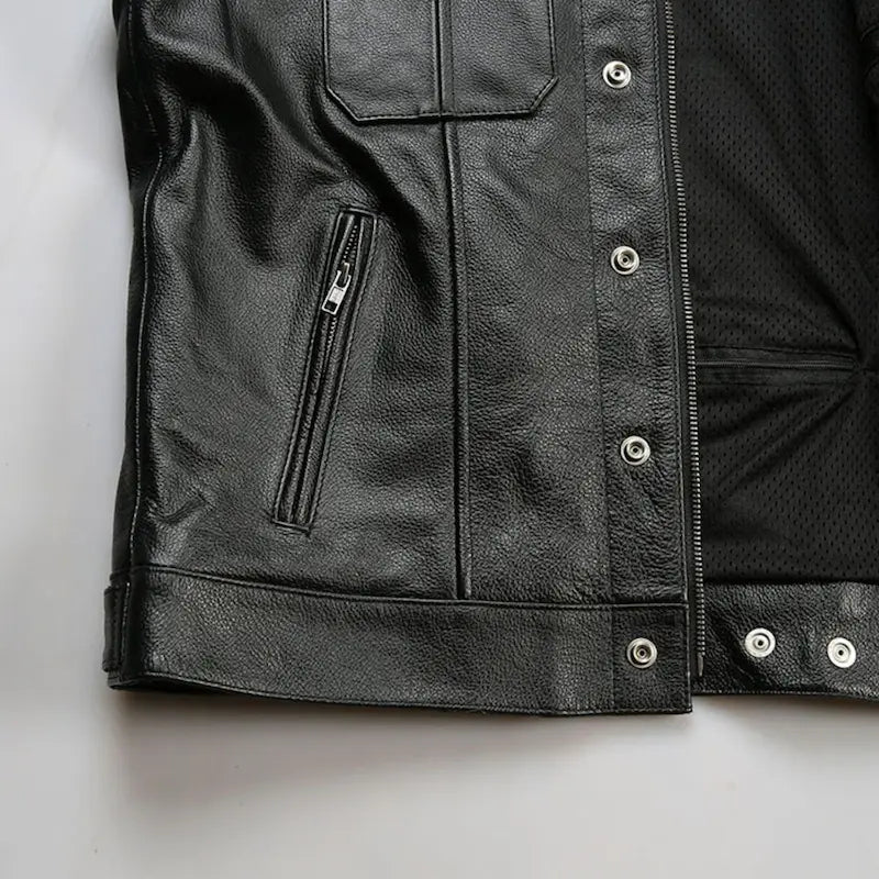 Gilet cuir biker Harley Davidson - SOA - LE PRATIQUE DU MOTARD