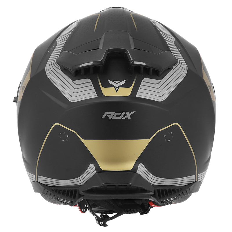 Casque intégral ADX AI500 EVO Noir/Or Mat — vue arrière