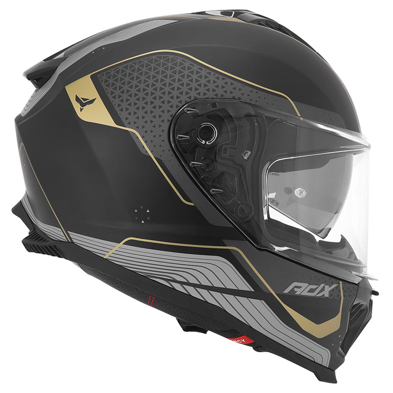 Casque intégral ADX AI500 EVO Noir/Or Mat — profil côté droit