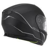 Casque modulable ADX AM600 Noir Mat — vue trois-quarts arrière, côté droit
