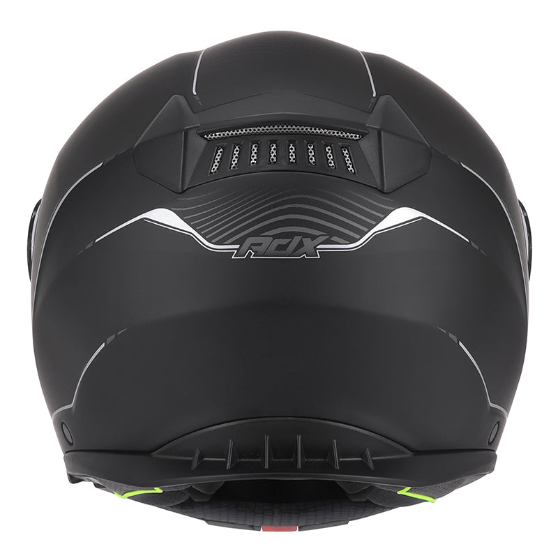 Casque modulable ADX AM600 Noir Mat — vue arrière