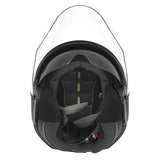 Casque jet ADX AJ300 Noir Mat — intérieur du casque, écran relevé