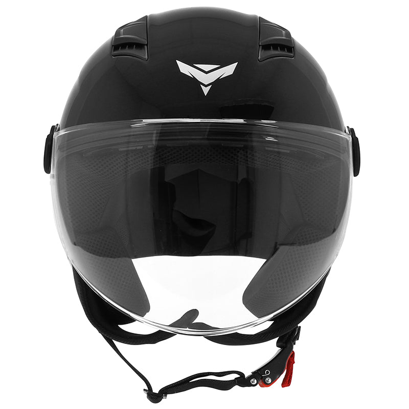 Casque jet ADX AJ050 Noir Brillant — vue de face