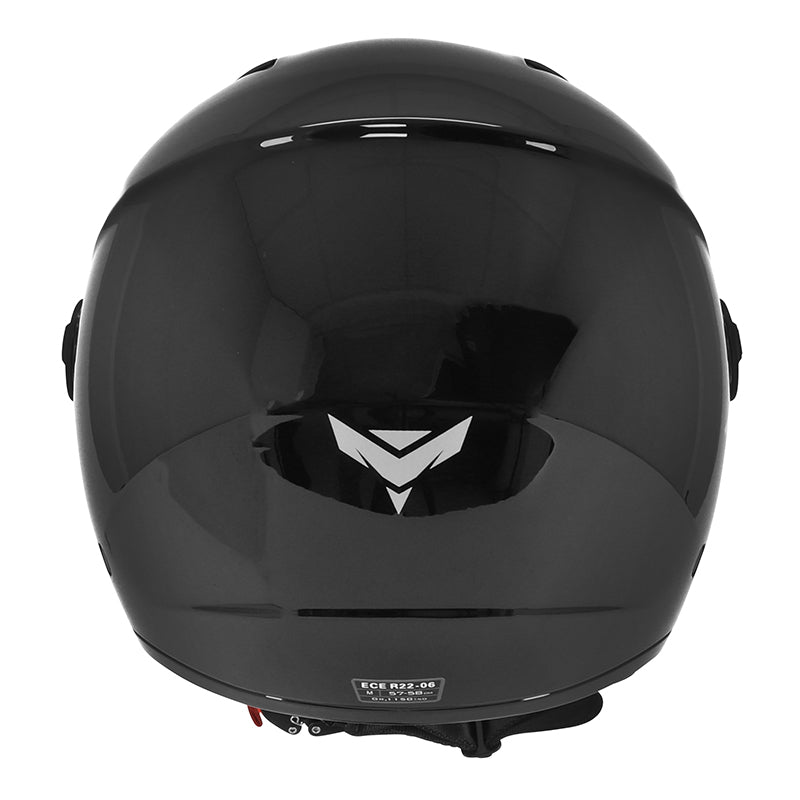 Casque jet ADX AJ050 Noir Brillant — vue arrière