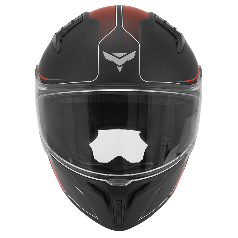 Casque intégral ADX AI400 EVO Noir/Rouge Mat — vue de face