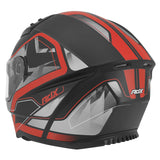 Casque intégral ADX AI400 EVO Noir/Rouge Mat — vue trois-quarts arrière