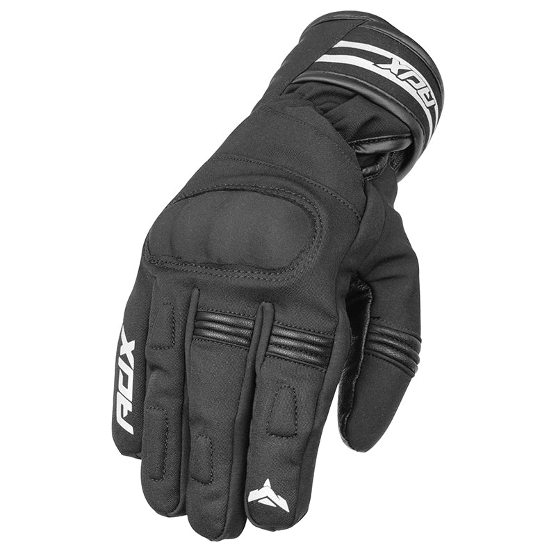 Gants moto hiver Zephyr Noir — dos de la main de trois-quarts