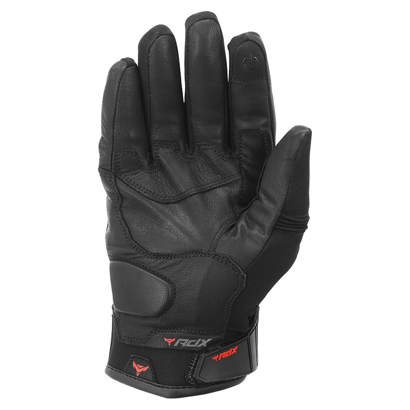 Gants moto hiver Detroit Noir/Rouge — côté paume